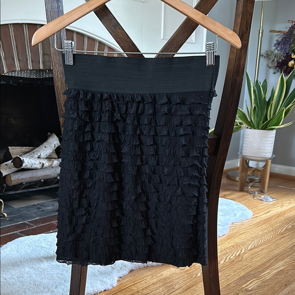 Elegant Black Ruffled Skirt